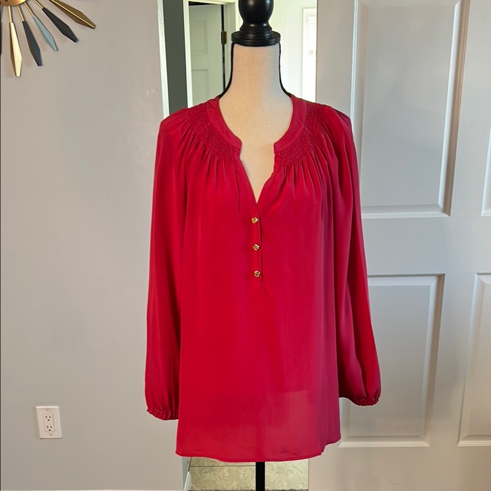 Lilly Pulitzer Elsa Silk Elegant Red Women's Top